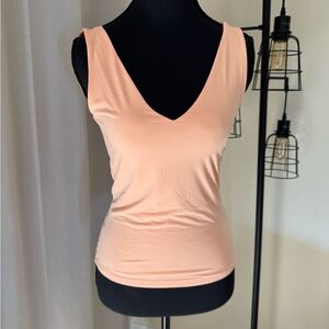 Express XS Peach Orange V-Neck Sleeveless Tank Top NWT